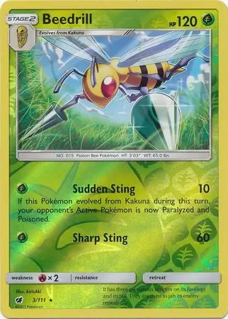 Crimson Invasion Beedrill #3/111 reverse holo